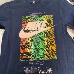 Navy Blue and Pink Nike Children's Shirt